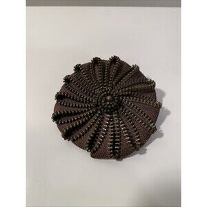 COLDWATER CREEK BROWN FLOWER ZIPPER PIN